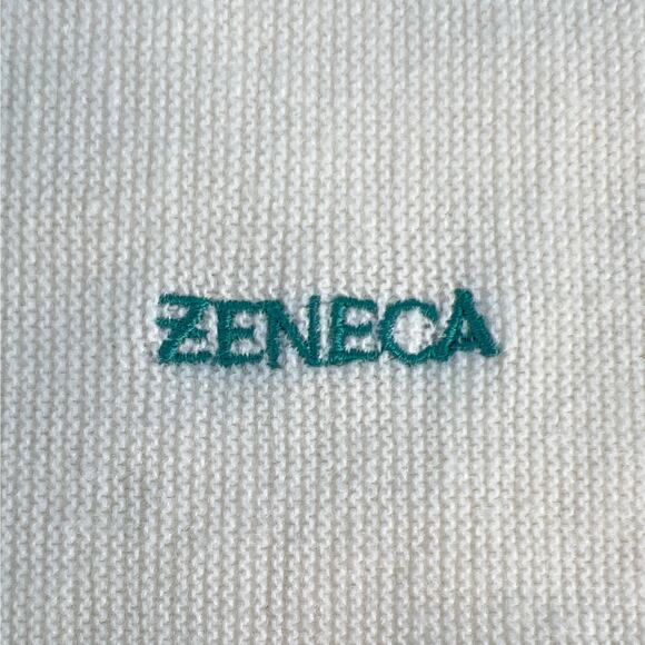 90s cardigan sweater ivory Zeneca Pharmaceuticals 1990s vintage - Picture 3 of 6